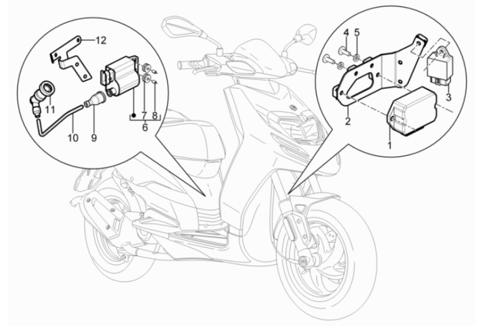 Regulator napięcia - Cewka zapłonowa - Części elektroniczne Piaggio Typhoon 50 2-stroke Euro 3 2011