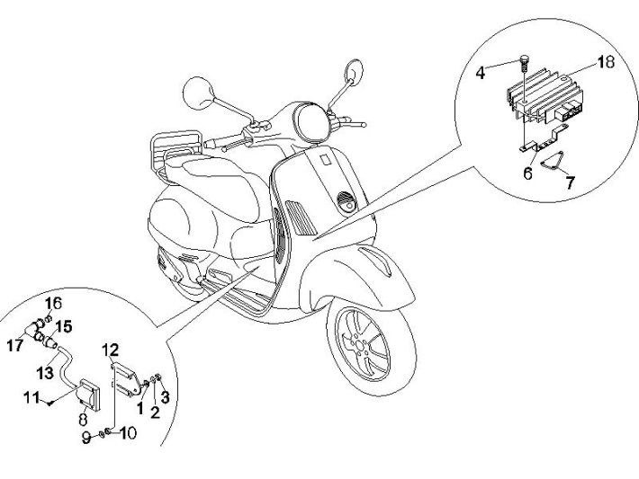 Regulator napięcia - Cewka zapłonowa HS Vespa GTS 250 czyli 2005-2009 (z ABS)