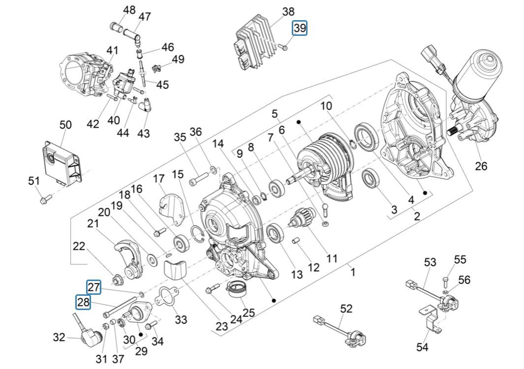 Regulator napięcia - Elektroniczne jednostki sterujące - Cewka zapłonowa HS Piaggio MP3 300 HPE/300 HPE SPORT E5 ABS 2020-2022 (EMEA)