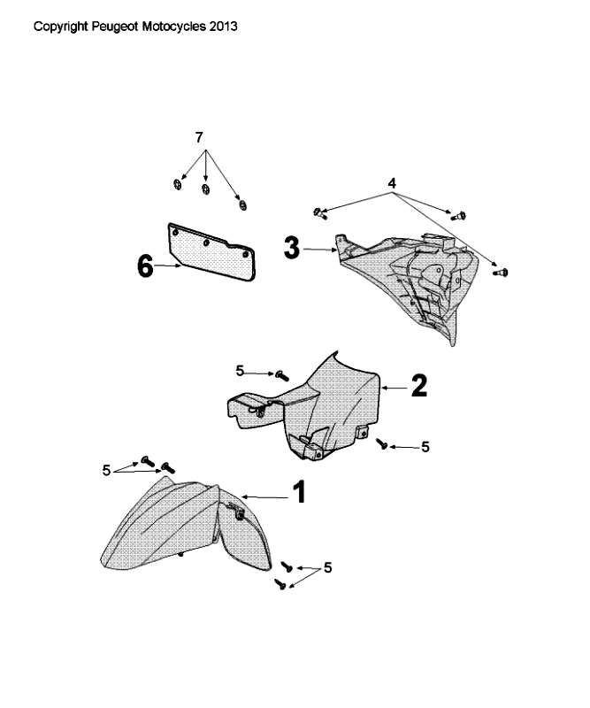 Błotniki Peugeot Citystar 50 Brązowe