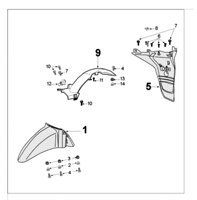 Spatborden Peugeot Tweet 125 E3 2010-2013 CHESTNUT (J7)