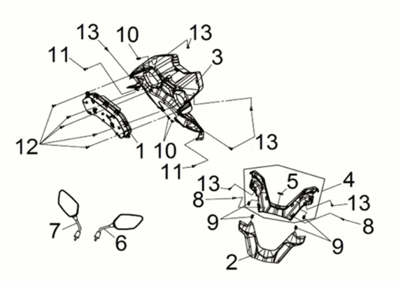 Speedometer - handle cover Sym Joymax Z 125i E5 2022