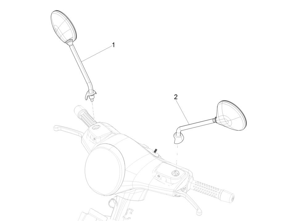 Lusterka Vespa GTS 300 HPE 4T 4V IE ABS E4 2019 (EMEA)