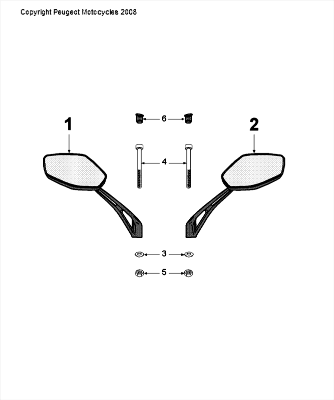 Lusterka Peugeot Speedfight 4 LC czarno-niebieskie