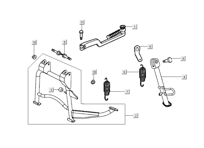 standardowy kick Kymco People S 4-suwowy szary matowy