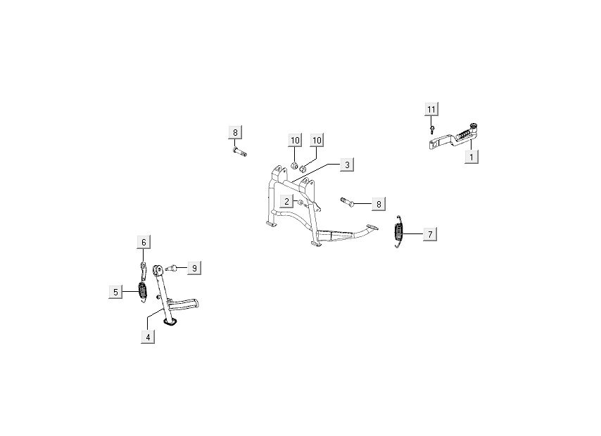 Standard - Kickstarter Kymco Like 4-suwowy diament biały jak T T