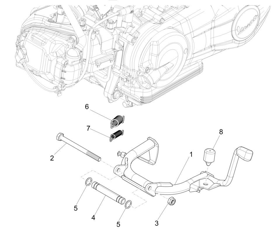 Średni standard Vespa Sprint 4-suwowy 3-zaworowy (wtrysk euro5 IGET)