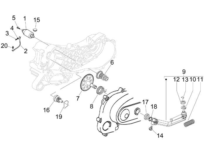 Rozrusznik - Kickstarter Piaggio Fly 4-suwowy