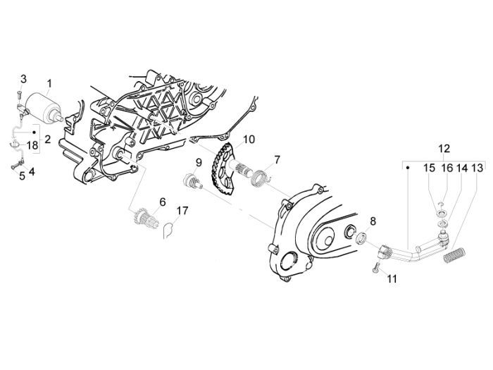 Rozrusznik - Kickstarter Piaggio Liberty 2-suwowy