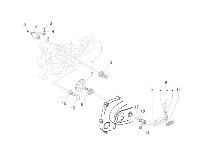 Rozrusznik - Kickstarter Piaggio Zip 2000 2-suwowy AC
