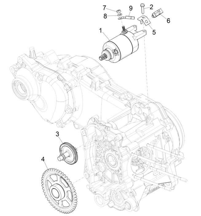 Rozruch - Rozrusznik elektryczny Piaggio Beverly 300 4T 4V HPE ABS E5 2021-2022 (EMEA)