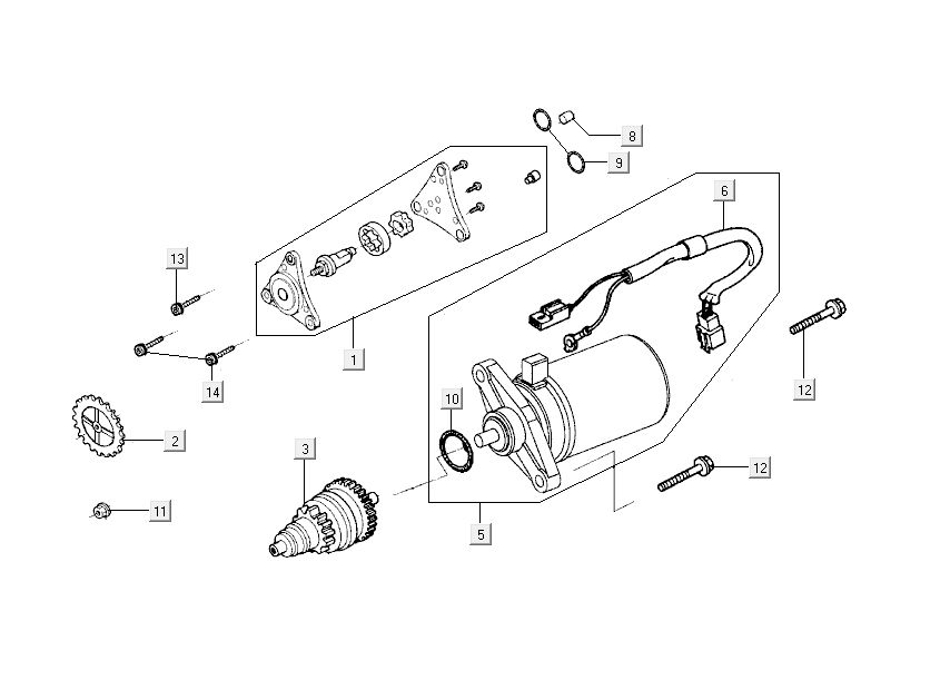 rozrusznik pompy olejowej Kymco Sento 4-suwowy Czarny Połysk
