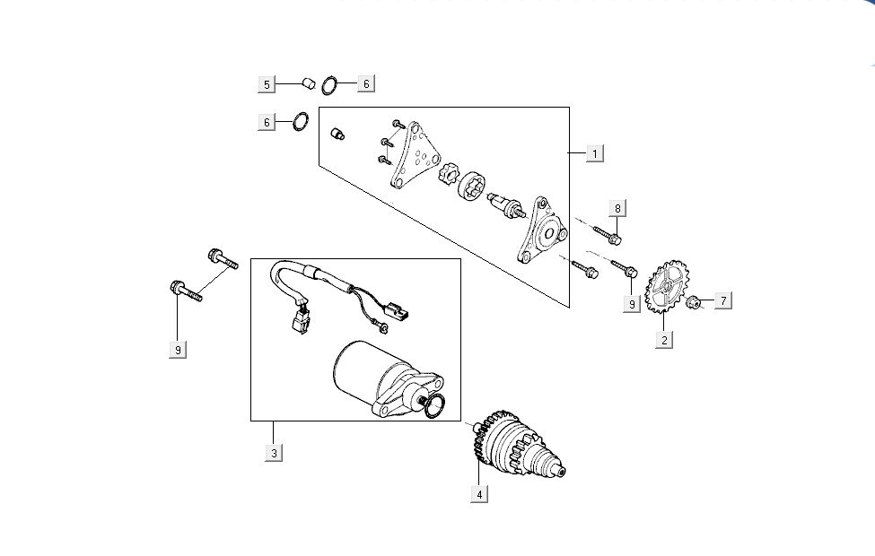 rozrusznik pompy oleju Kymco Super8 4-suwowy z 2009 czarny