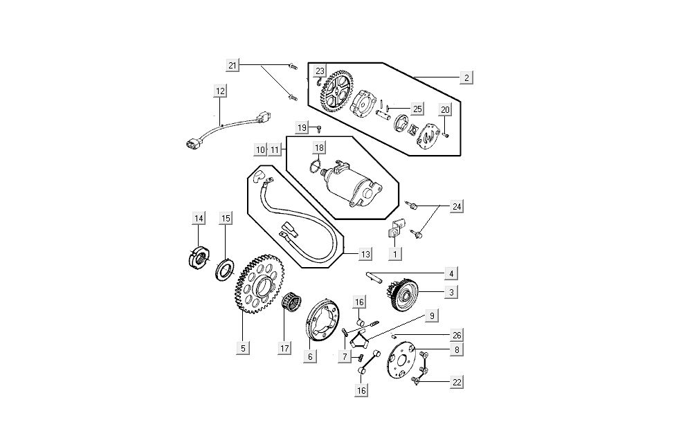 Rozrusznik - Pompa Oleju Kymco New Sento 4-suwowy 50i Biały