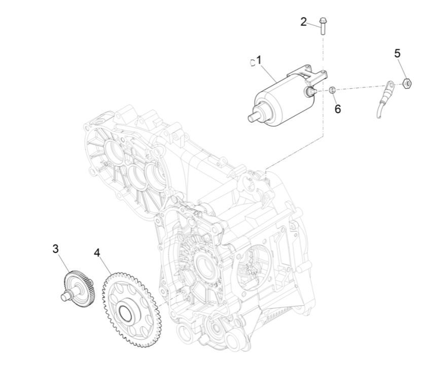 Rozrusznik elektryczny Piaggio MP3 300 HPE/300 HPE SPORT E5 ABS 2020-2022 (EMEA)