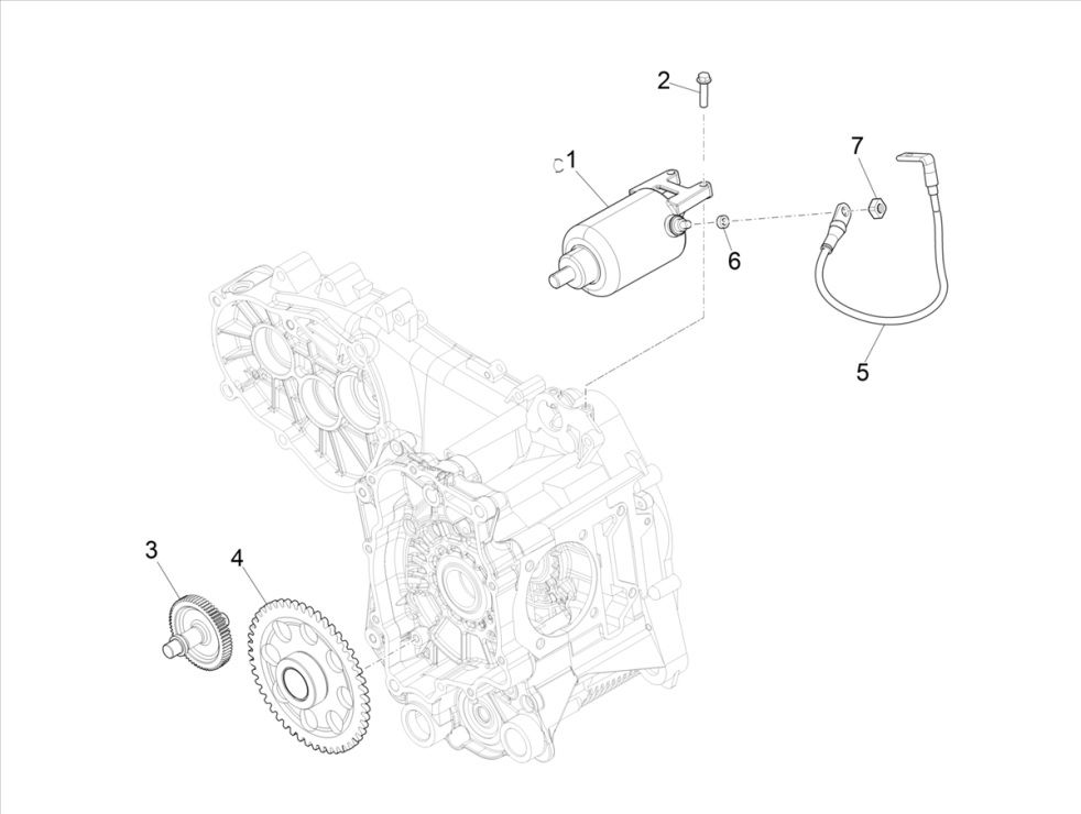 Vespa GTS 300 HPE 4T 4V IE ABS E4 2019 Rozrusznik (EMEA)