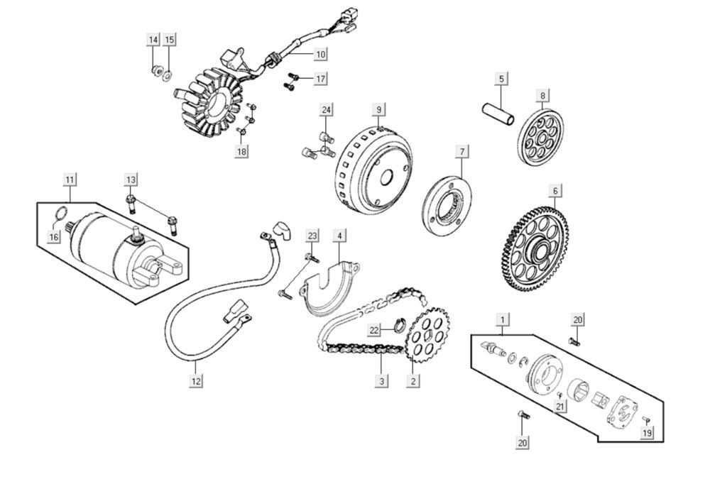 Rozrusznik Kymco Gti 300i