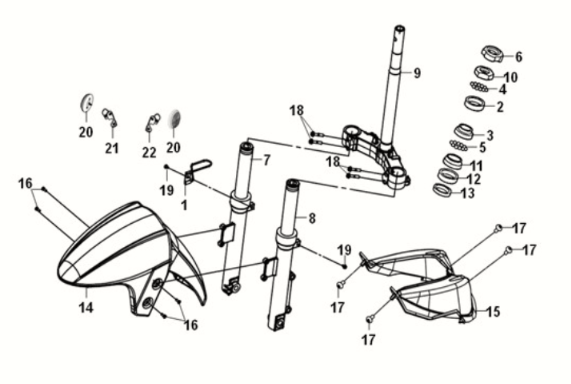 Głos kierownicy/poduszka przednia Sym E-XPRO 45 KM/H 2020-2021 Czarny (BK-001C)