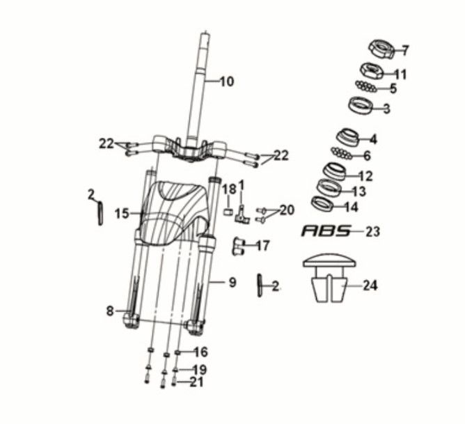 Steering stem - front cushion Sym Symphony ST 125i LC E5 SUBMARINE GREY (GY-7547UL)