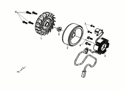 Steranker - vliegwiel Sym Crox 50 E3