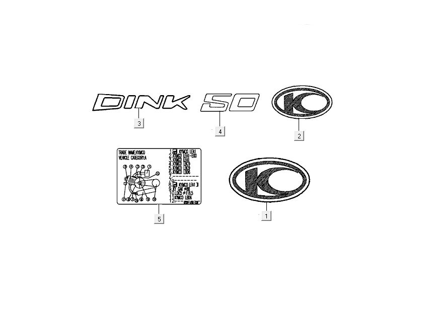 Naklejka - Transfery Kymco New Dink 4-suwowy głęboki ocean niebieski