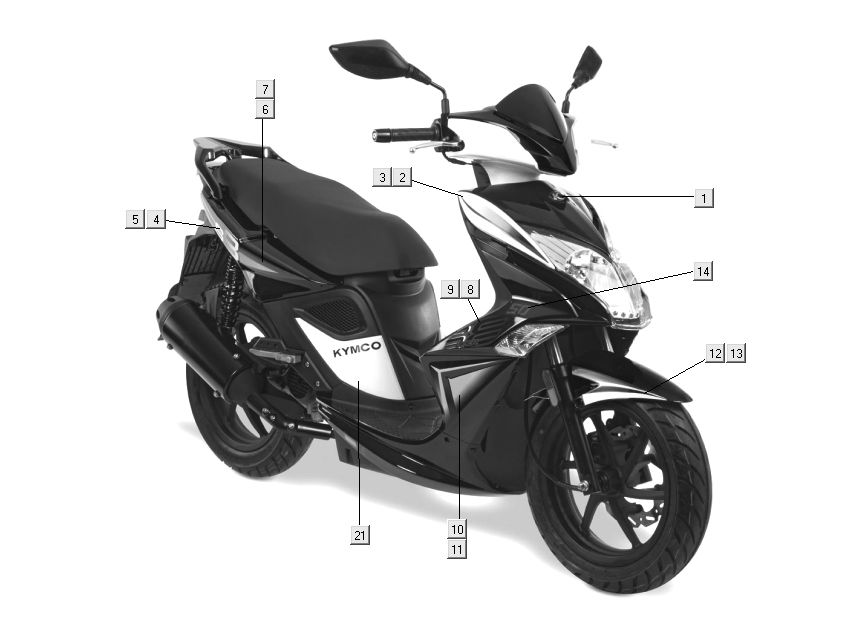 Naklejka Kymco Super 8 Street 4-suwowa niebieska