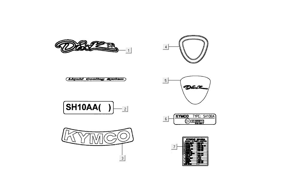 Naklejki Transfer Kymco Dink AC 2-suwowy Srebrny