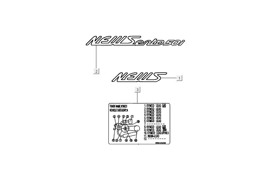 Naklejki - Transfers Kymco New Sento 4-suwowy 50i czerwony