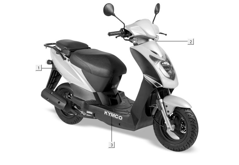 Naklejki 2 Kymco Agility 10' 4-suwowy biały srebrny