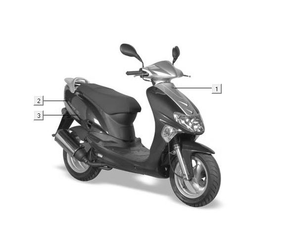 naklejki 2 Kymco Vitality 2t ac niebieski