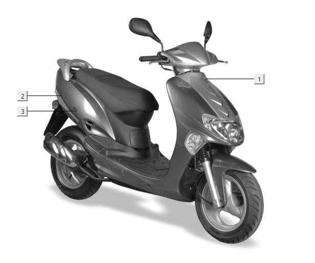 Naklejki 2 Kymco Vitality 4t ac antracyt