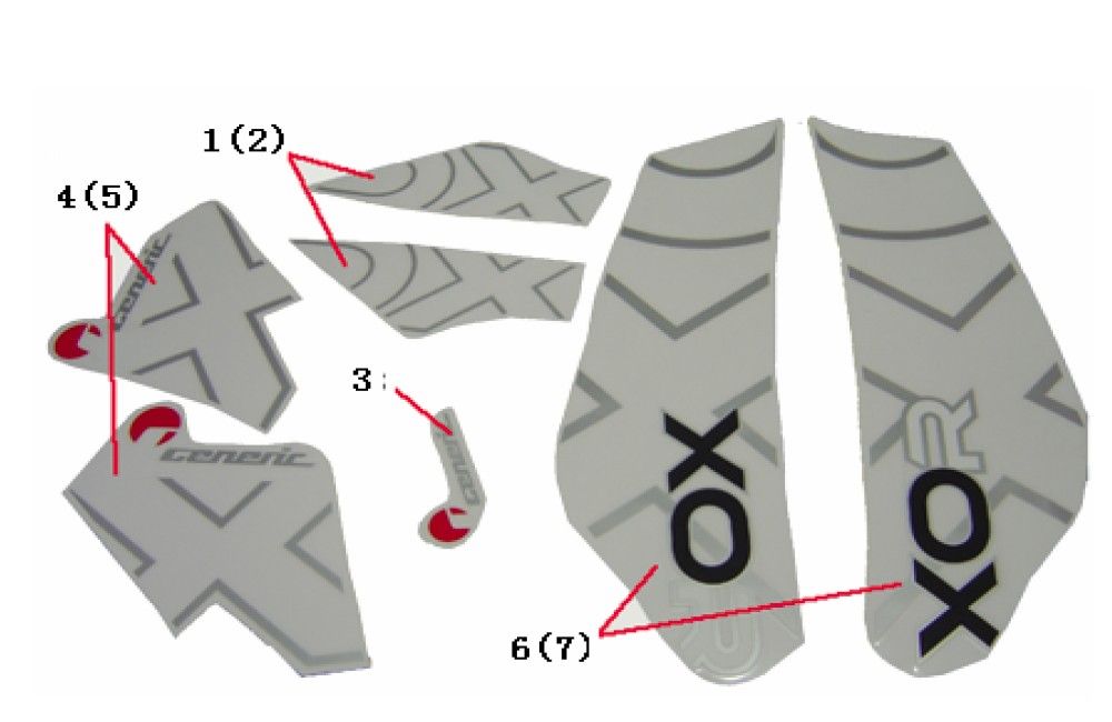 Naklejki Generic Xor czarne 2007 2-suwowe 25