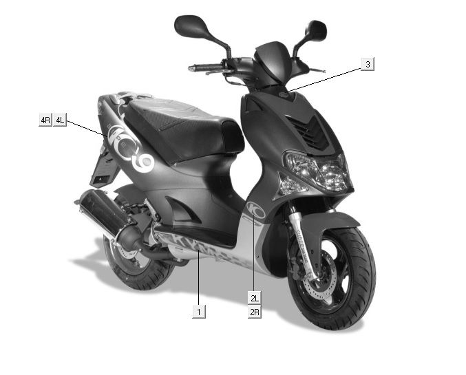 Naklejki Kymco Super9 2t lc om matowy czarno-czerwony