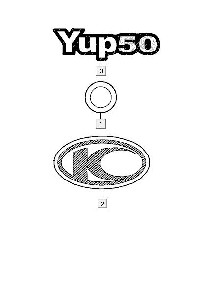 Naklejki Kymco Yup 2t ac srebrne