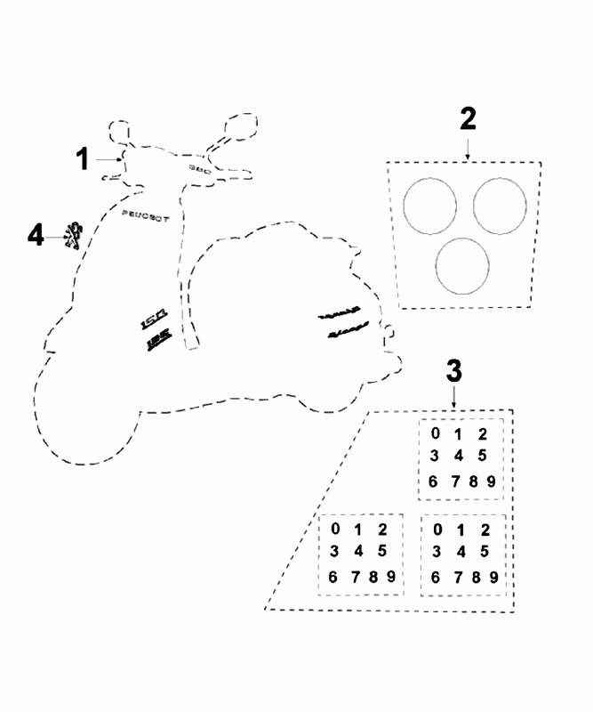 Peugeot Django Blue France Q1 naklejki