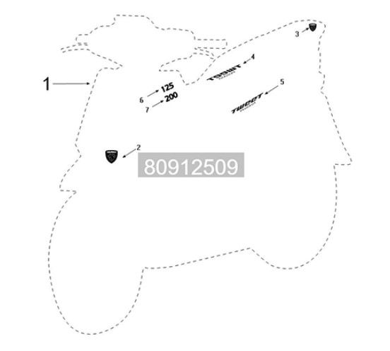 Stickers Peugeot Tweet 125i E5 FL 2023-2025