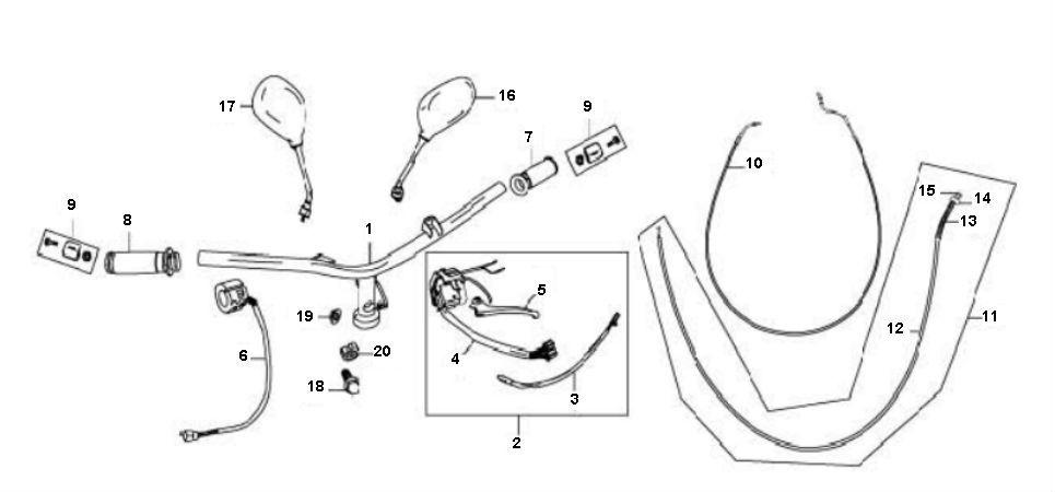 Części kierownicy Peugeot V-Clic 4-suwowy