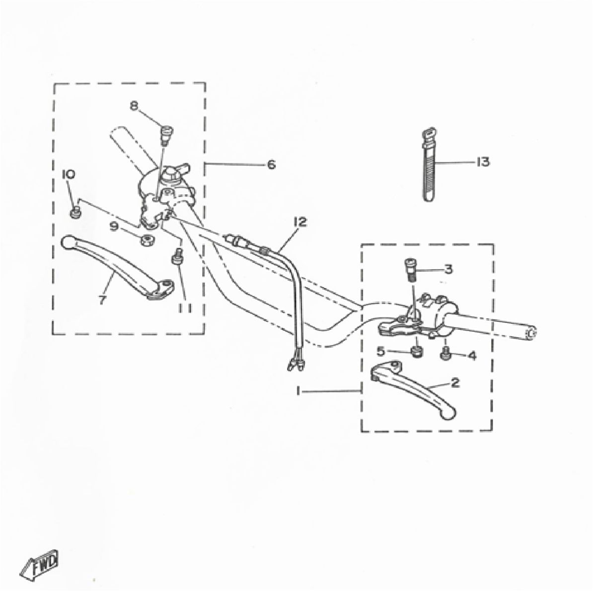 Stuur - koppeling - handel Yamaha DT-50 MX