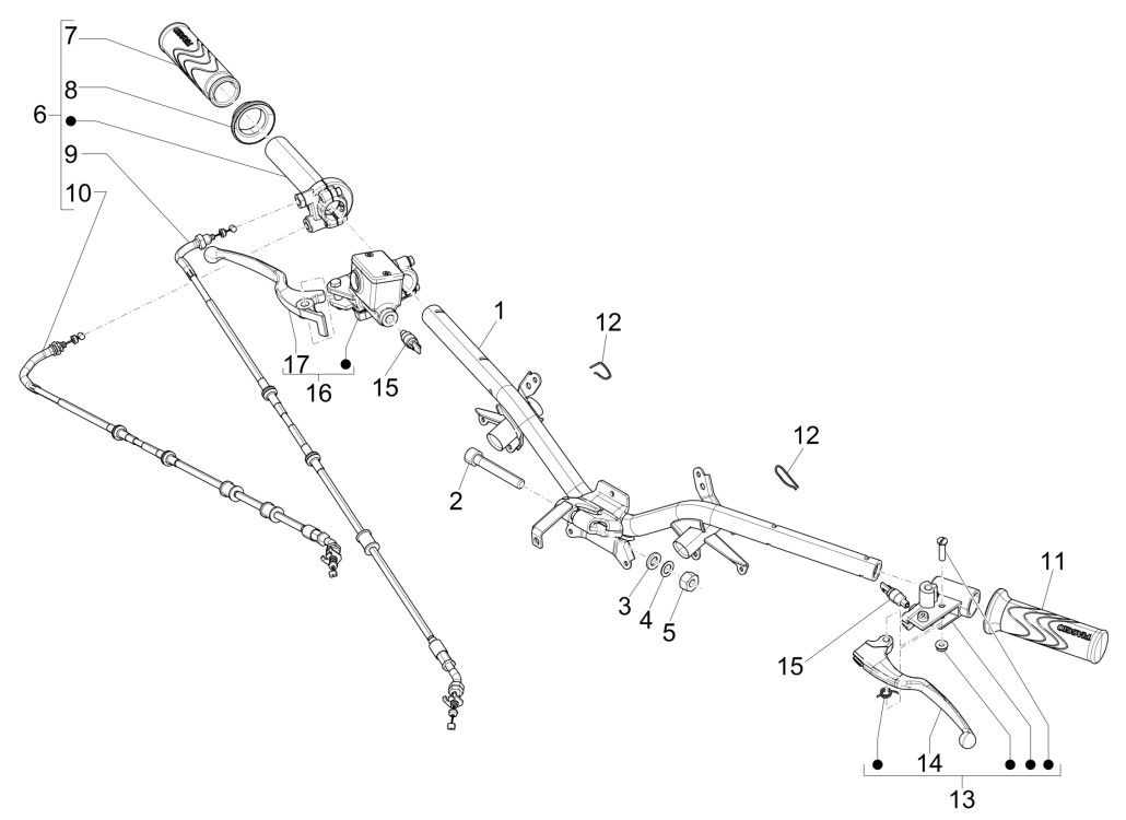Kierownica - Pompa hamulcowa Piaggio Liberty 125 4-suwowy 3V IE ABS (IGET Euro 5)