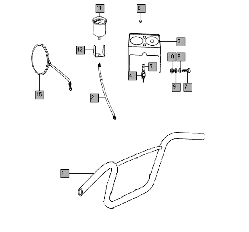 Stuur - spiegel - teller Tomos QUADRO E-START (25-45KMH) (K8-L0)
