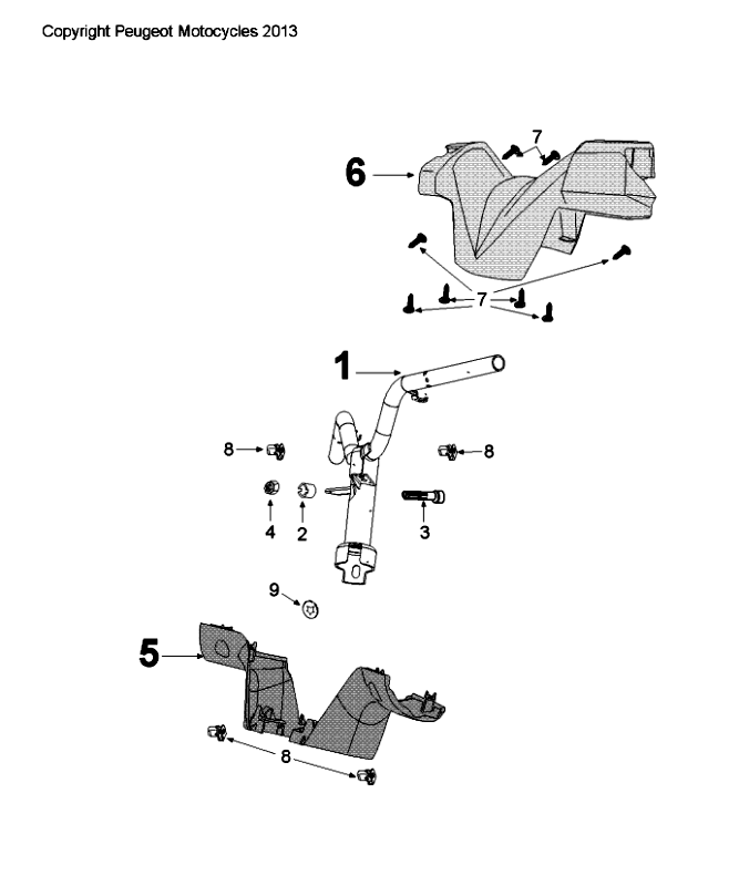 Kierownica - Osłona Kierownicy Peugeot Citystar 50 Brazowa