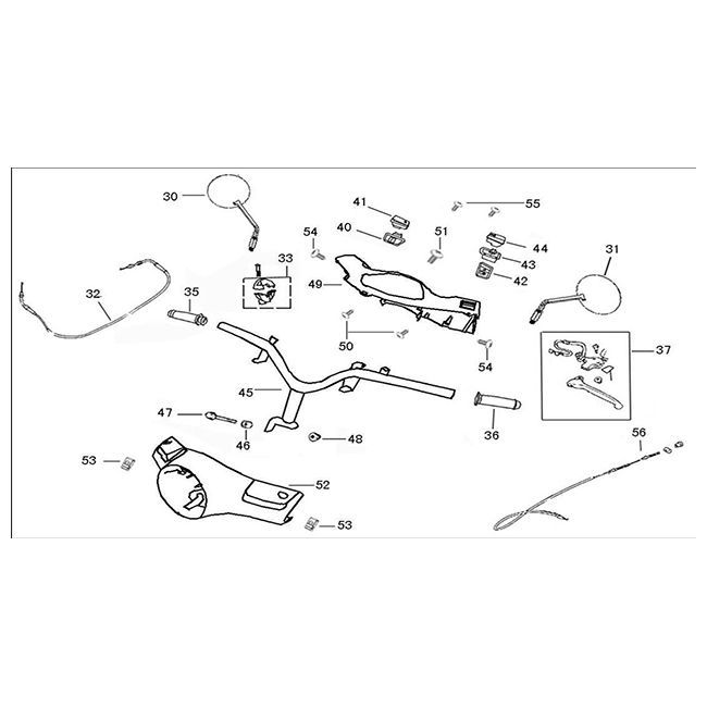 Kierownica - Pokrywy kierownicy - Lusterka - Przewód przepustnicy - Przełączniki AGM VX50i