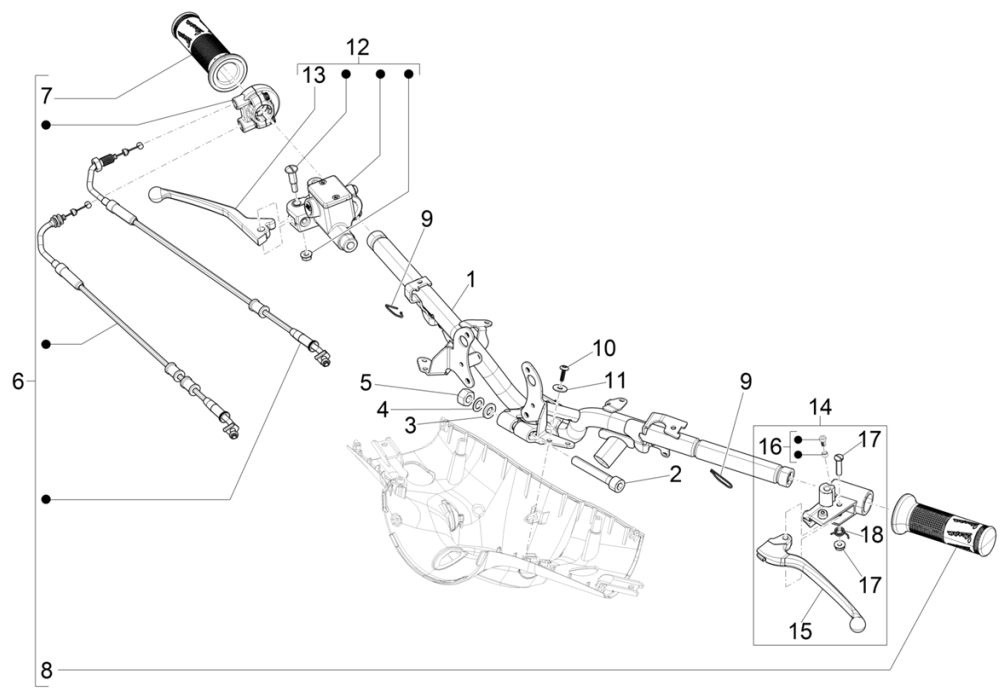 Kierownica Vespa Electric 45KM/H E5 2021 (EMEA)