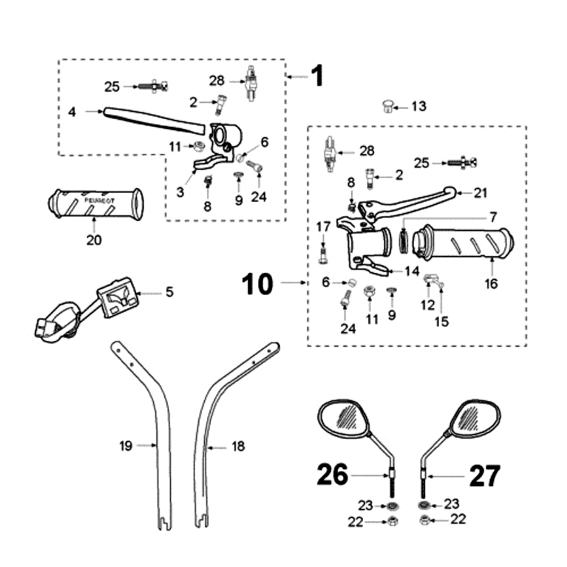 Kierownica Peugeot Vogue Czarna