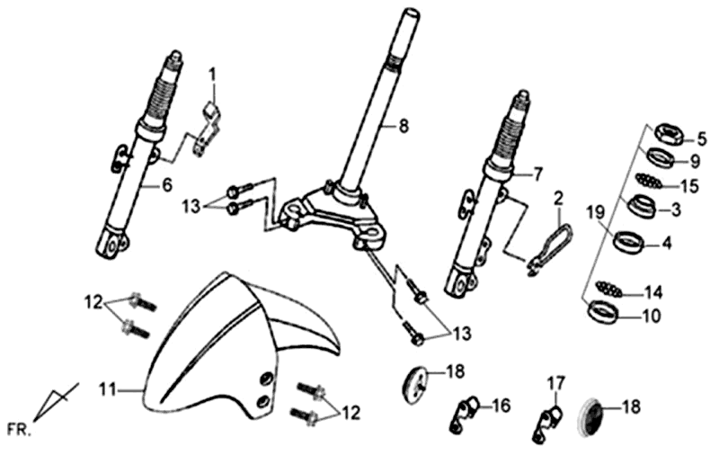 Dzwignie Hamulca Kierownicy Kpl L R Sym Orbit II (BK5560) czarny