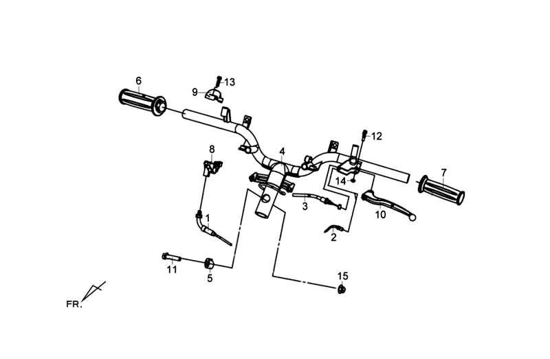 Kierownica Dzwignie Hamulca Kpl LR Sym Fiddle III Mat Czarny