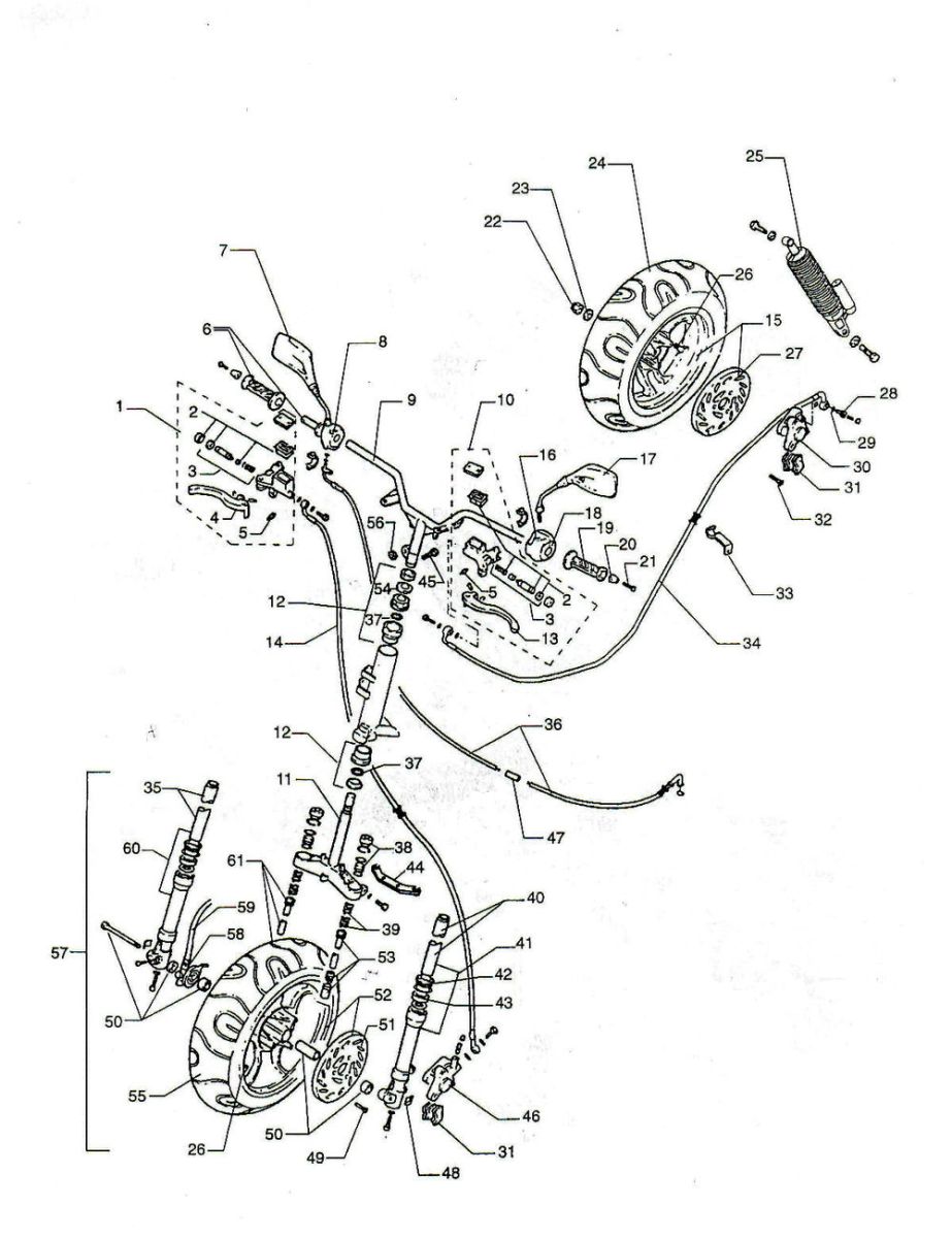 Części kierownicze- Koła Beta Ycon Team czerwony 2005 2-suwowy