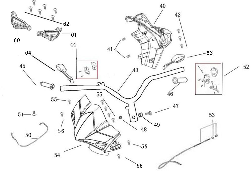 Części kierownicze AGM R8 ciemnoniebieskie