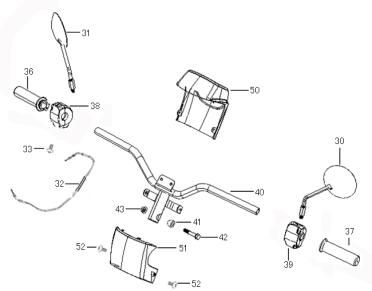 Części kierownicze Benzhou ZN50QT-36 czarne