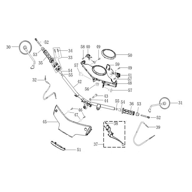 Elementy układu kierowniczego BTC Ceo matowy szary